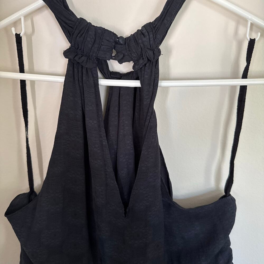 Anthropologie Satin Like Floral Tiered Flowy Lavina Blouse Summer Boho Preppy- L - Picture 8 of 13